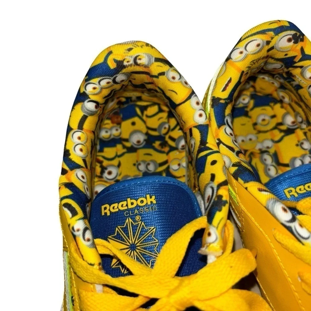 Reebok Kids Size 3 Club C Minion Sneakers Colab Accent Lining Despicable Me